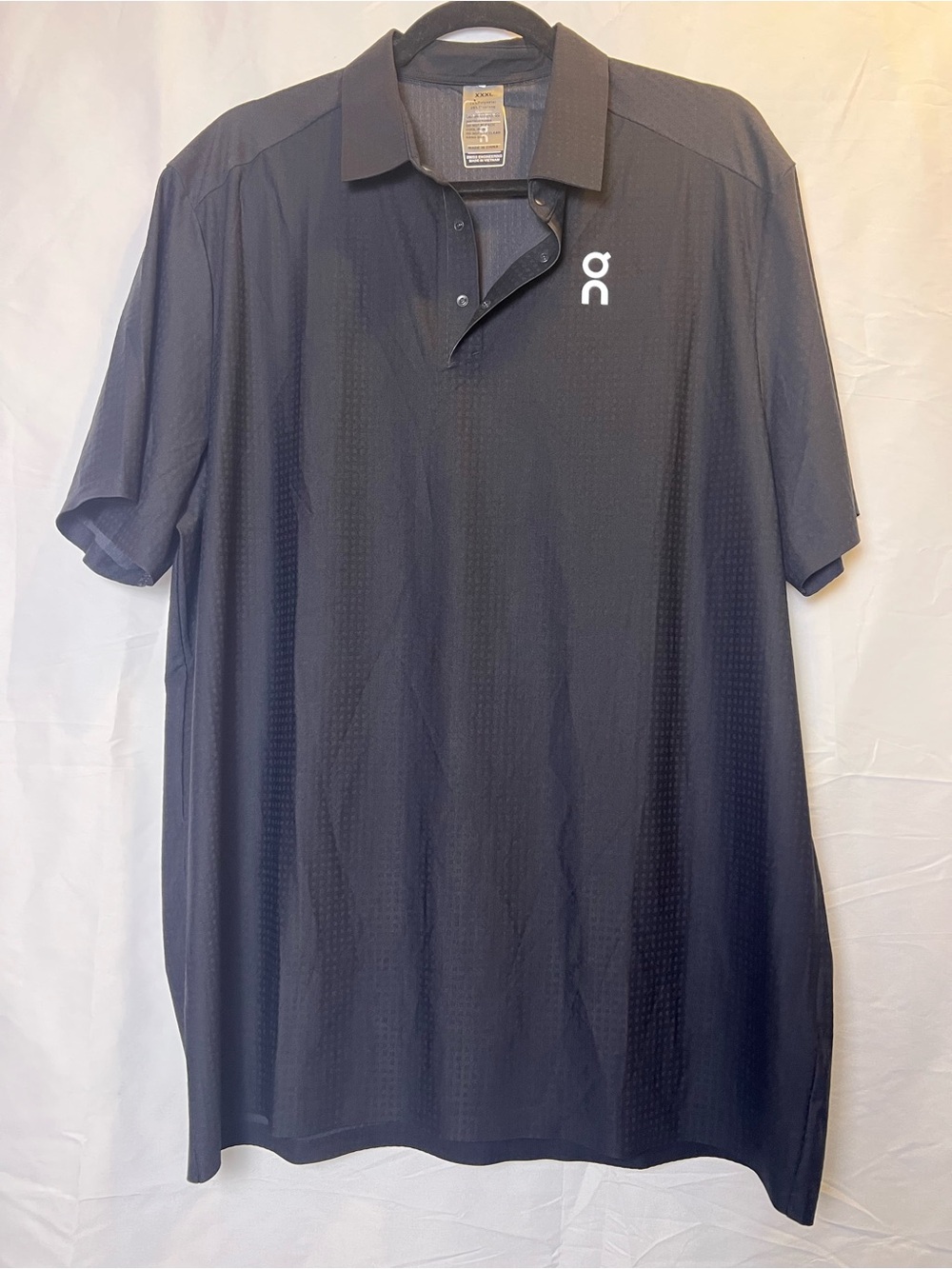 On Running Mens Court Polo Shirt Black Size 3XL XXXL Excellent